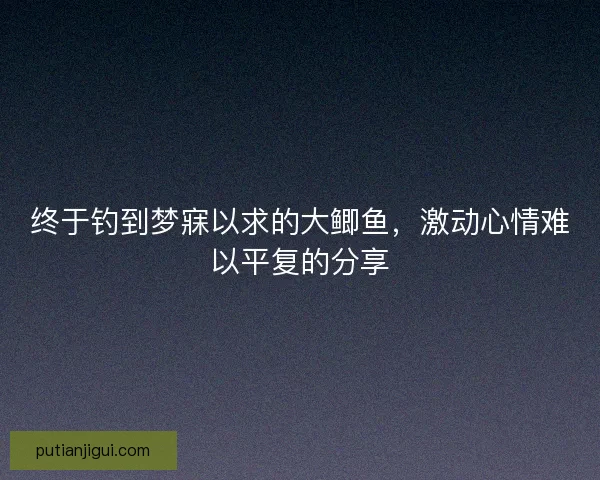终于钓到梦寐以求的大鲫鱼，激动心情难以平复的分享